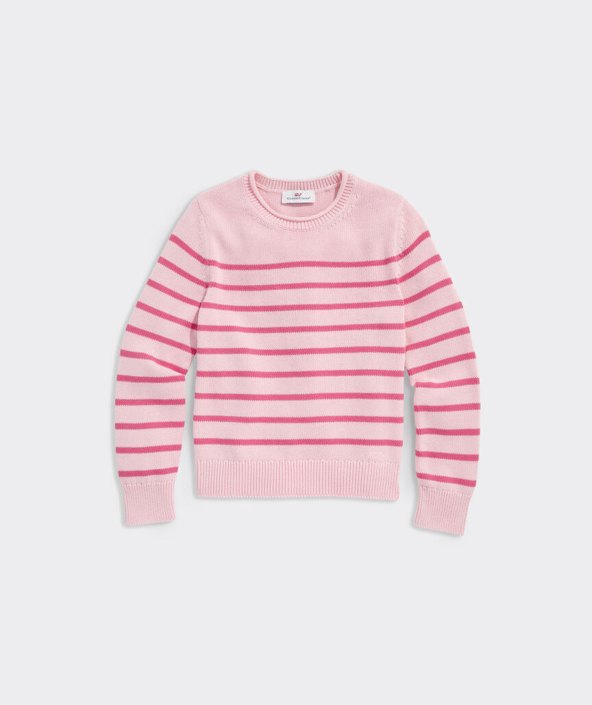 Girls' Breton Stripe Rollneck Sweater